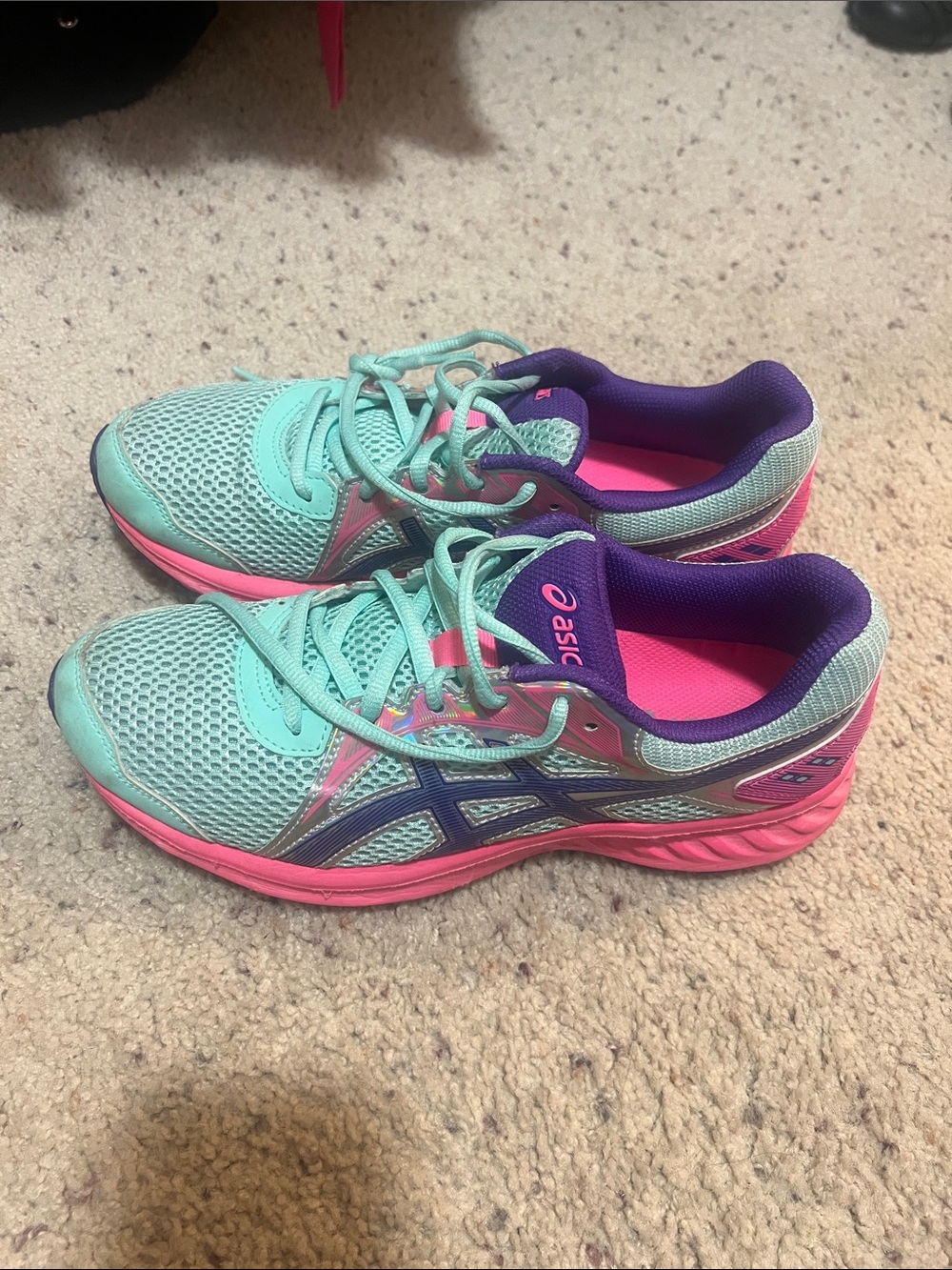 Asics Mint Green & Pink Women's Running Sneakers